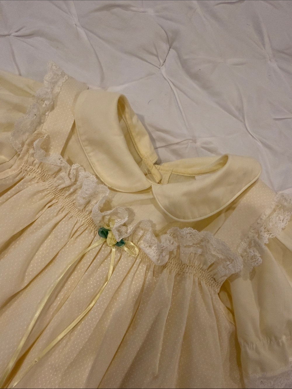 Bryan Sweet Yellow Layered Lace  Dress Size 6 - Picture 5 of 10